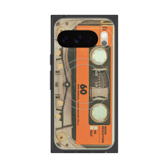 Premium Square Case with Pixelsnap［ RETORO CASSETTE TAPE - Skeleton Orange ］