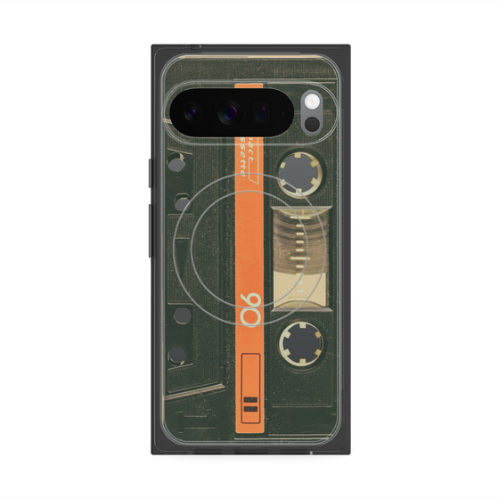 Premium Square Case with Pixelsnap［ RETORO CASSETTE TAPE - Opacity Black ］