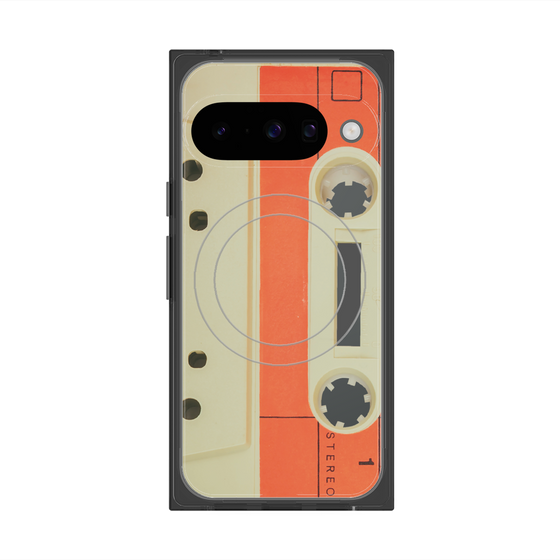 Premium Square Case with Pixelsnap［ RETORO CASSETTE TAPE - Opacity White ］