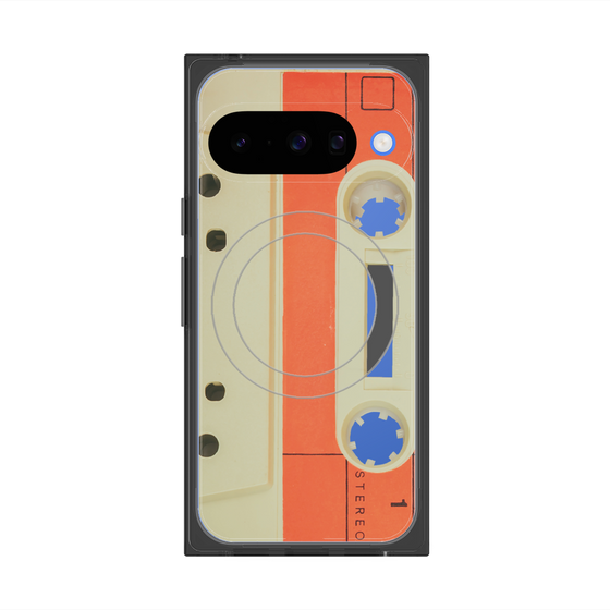 Premium Square Case with Pixelsnap［ RETORO CASSETTE TAPE - Opacity White ］