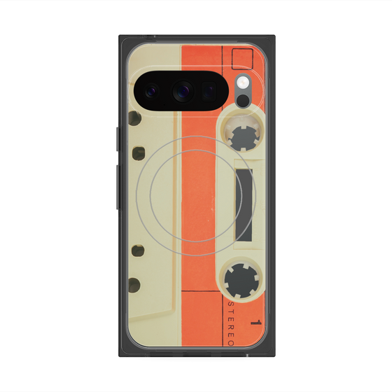 Premium Square Case with Pixelsnap［ RETORO CASSETTE TAPE - Opacity White ］