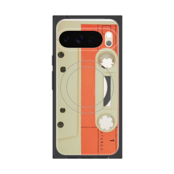 Premium Square Case with Pixelsnap［ RETORO CASSETTE TAPE - Opacity White ］