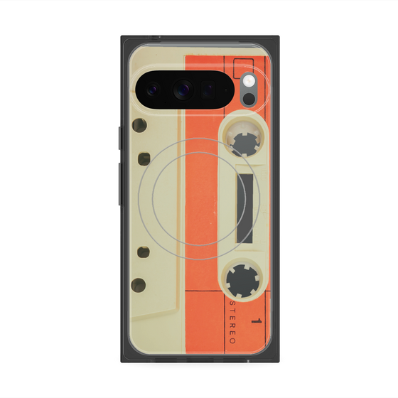 Premium Square Case with Pixelsnap［ RETORO CASSETTE TAPE - Opacity White ］