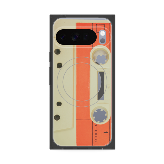 Premium Square Case with Pixelsnap［ RETORO CASSETTE TAPE - Opacity White ］