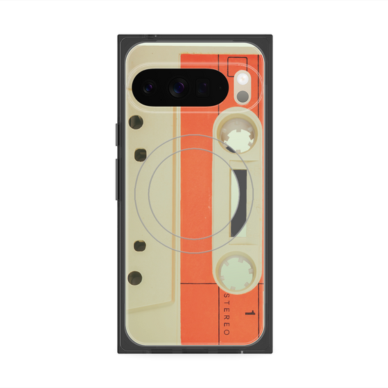 Premium Square Case with Pixelsnap［ RETORO CASSETTE TAPE - Opacity White ］