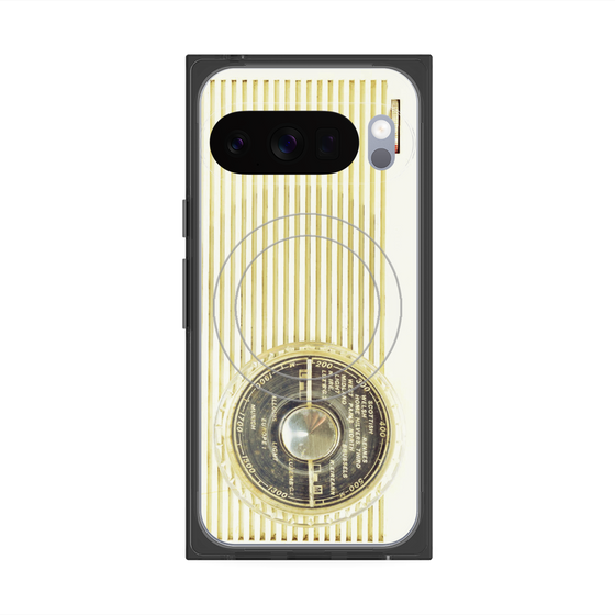 Premium Square Case with Pixelsnap［ RETORO RADIO - White ］