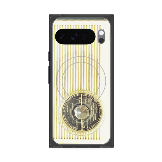 Premium Square Case with Pixelsnap［ RETORO RADIO - White ］