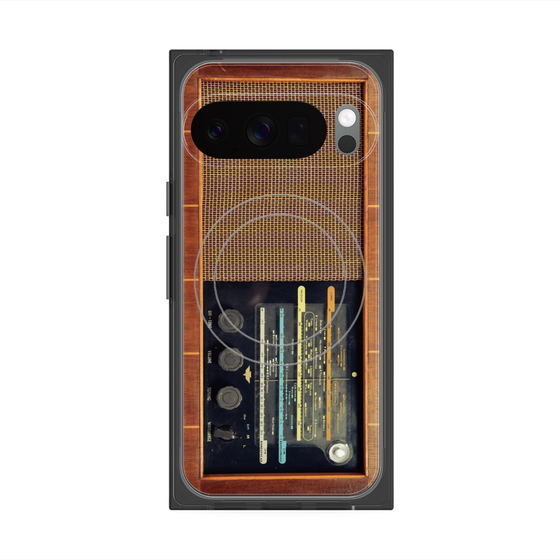 Premium Square Case with Pixelsnap［ RETORO RADIO - Brown ］