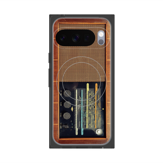 Premium Square Case with Pixelsnap［ RETORO RADIO - Brown ］