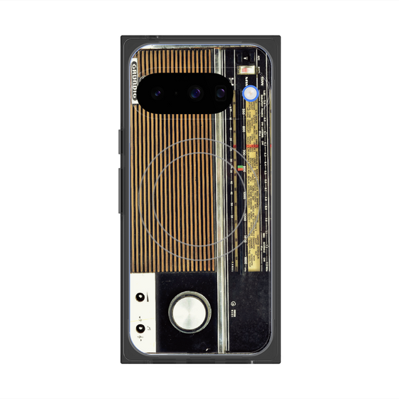 Premium Square Case with Pixelsnap［ RETORO RADIO - Black ］