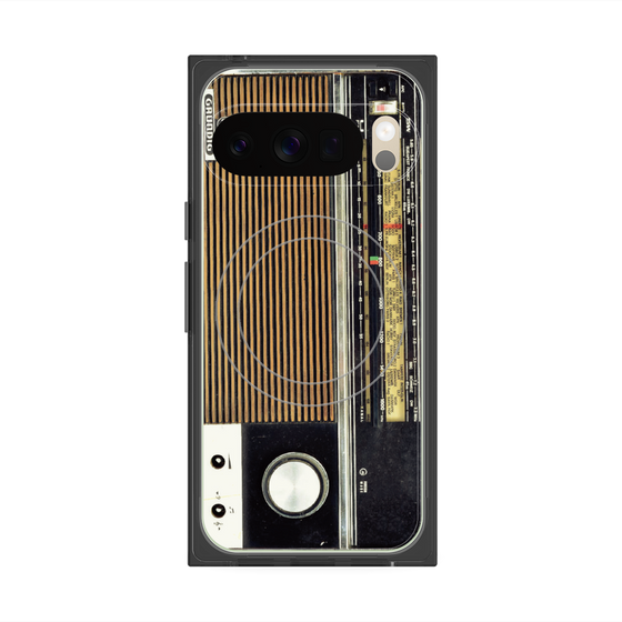 Premium Square Case with Pixelsnap［ RETORO RADIO - Black ］