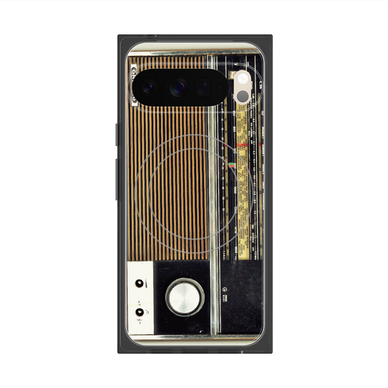 Premium Square Case with Pixelsnap［ RETORO RADIO - Black ］