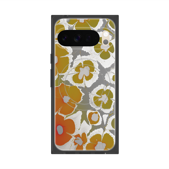 Premium Square Case with Pixelsnap［ y2k(Year2000) - Flower - Yellow Gray ］