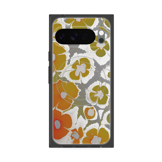Premium Square Case with Pixelsnap［ y2k(Year2000) - Flower - Yellow Gray ］