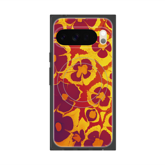 Premium Square Case with Pixelsnap［ y2k(Year2000) - Flower - Orange purple ］