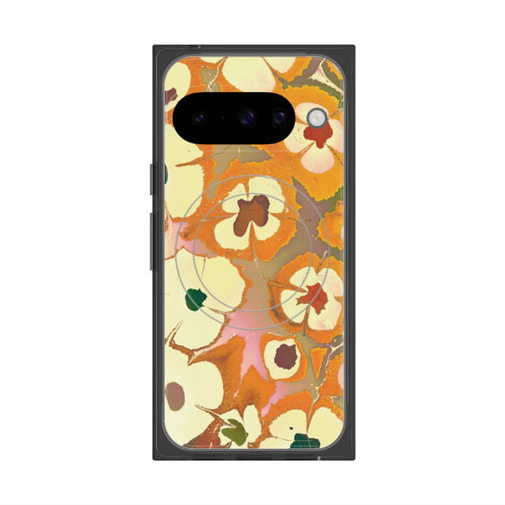 Premium Square Case with Pixelsnap［ y2k(Year2000) - Flower - Orange Pink ］
