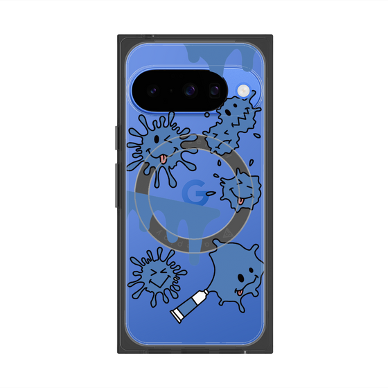 Premium Square Case with Pixelsnap［ PAINTING SMILE Blue ］