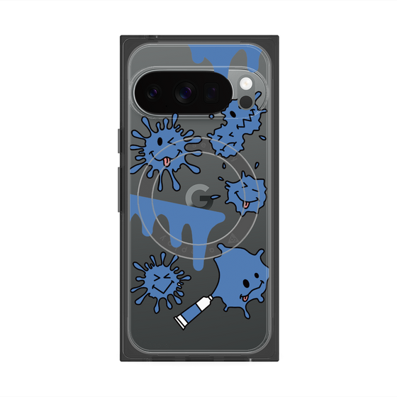 Premium Square Case with Pixelsnap［ PAINTING SMILE Blue ］