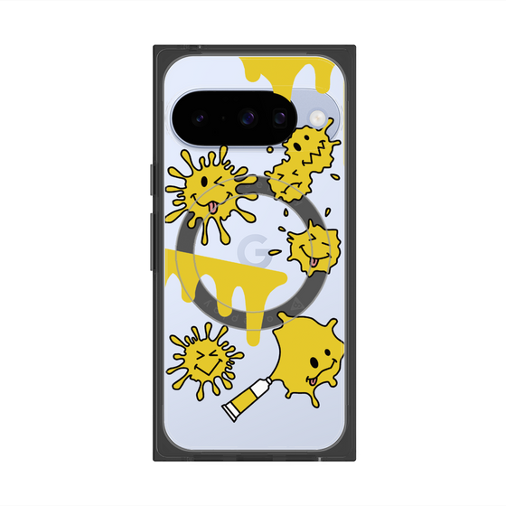 Premium Square Case with Pixelsnap［ PAINTING SMILE Yellow ］