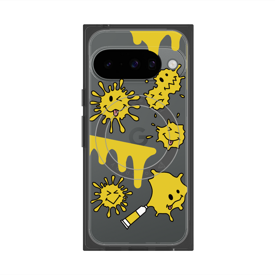 Premium Square Case with Pixelsnap［ PAINTING SMILE Yellow ］