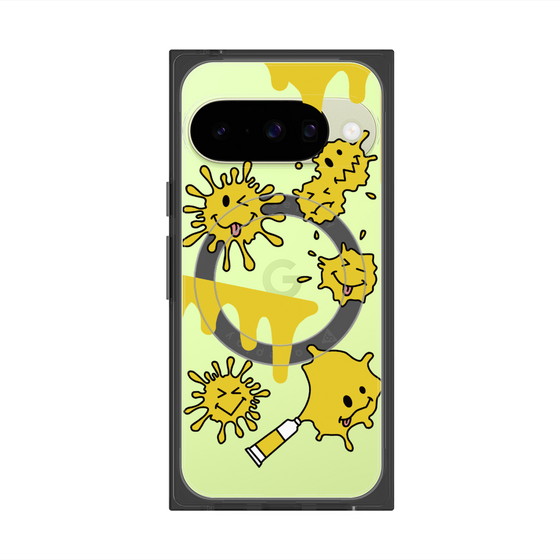 Premium Square Case with Pixelsnap［ PAINTING SMILE Yellow ］