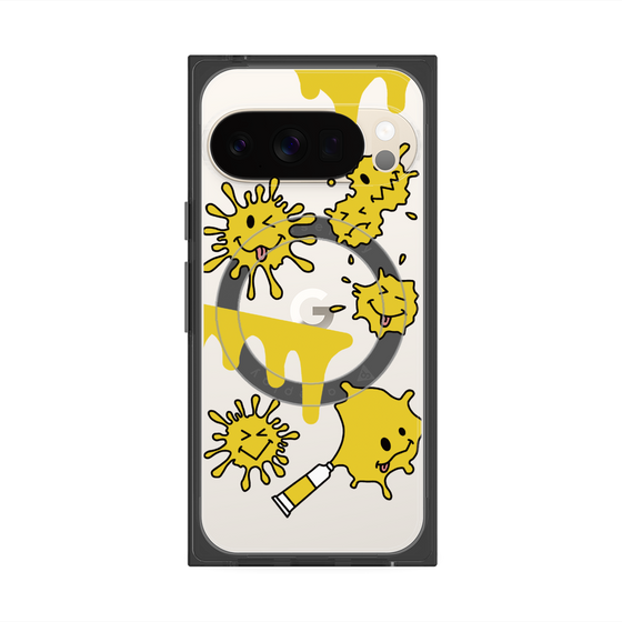 Premium Square Case with Pixelsnap［ PAINTING SMILE Yellow ］