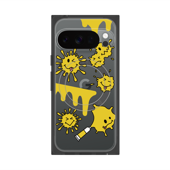 Premium Square Case with Pixelsnap［ PAINTING SMILE Yellow ］