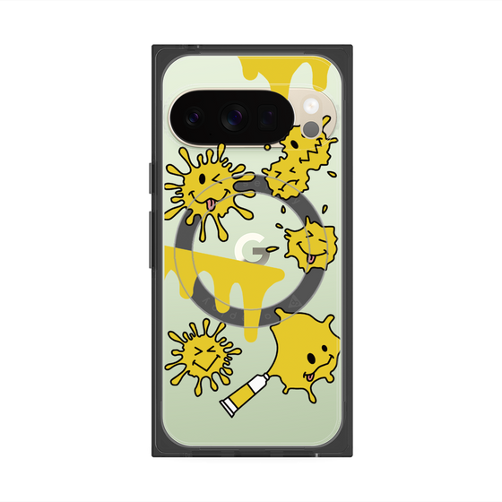 Premium Square Case with Pixelsnap［ PAINTING SMILE Yellow ］