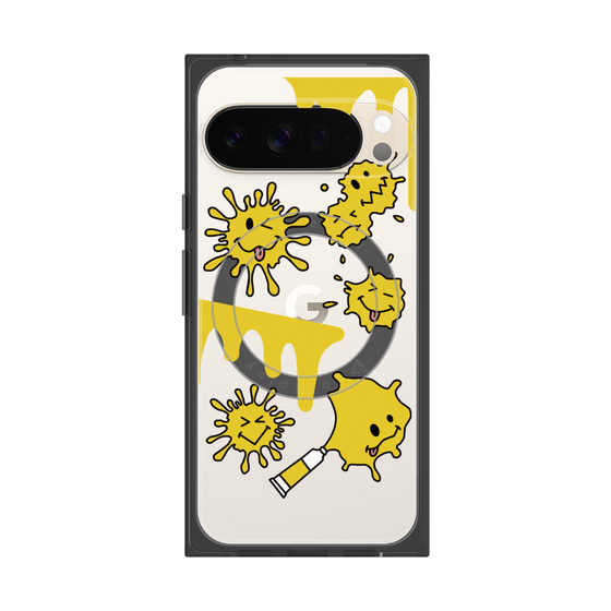 Premium Square Case with Pixelsnap［ PAINTING SMILE Yellow ］