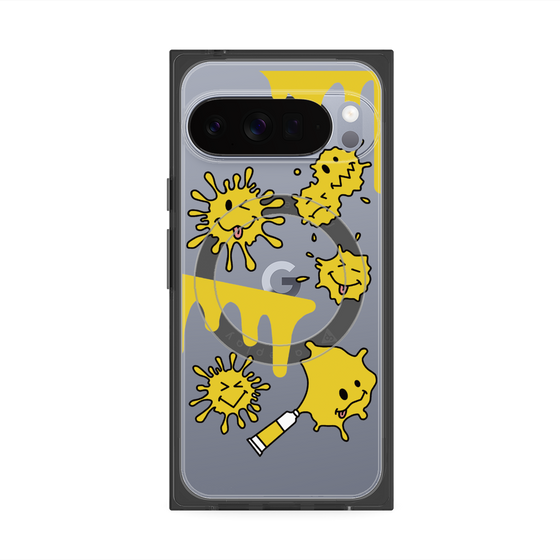 Premium Square Case with Pixelsnap［ PAINTING SMILE Yellow ］