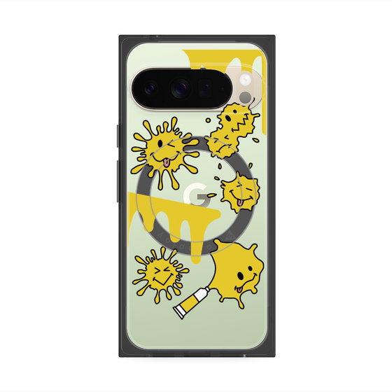 Premium Square Case with Pixelsnap［ PAINTING SMILE Yellow ］