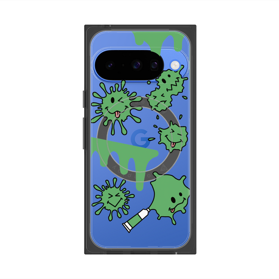 Premium Square Case with Pixelsnap［ PAINTING SMILE Green ］