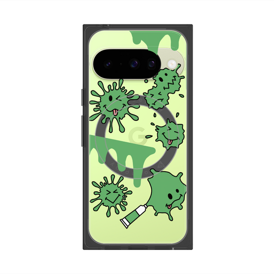 Premium Square Case with Pixelsnap［ PAINTING SMILE Green ］