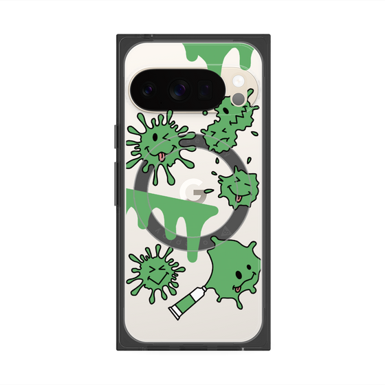 Premium Square Case with Pixelsnap［ PAINTING SMILE Green ］