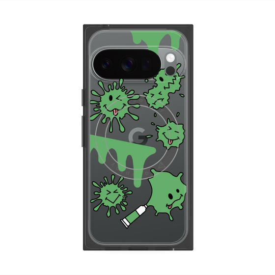 Premium Square Case with Pixelsnap［ PAINTING SMILE Green ］