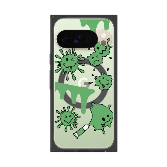 Premium Square Case with Pixelsnap［ PAINTING SMILE Green ］