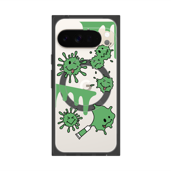 Premium Square Case with Pixelsnap［ PAINTING SMILE Green ］