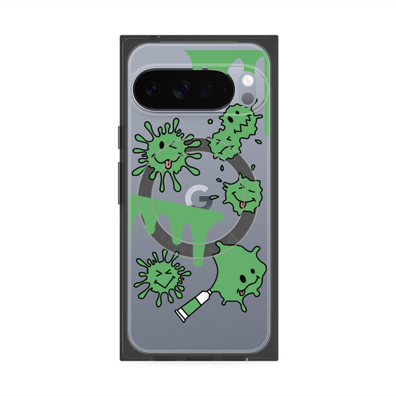 Premium Square Case with Pixelsnap［ PAINTING SMILE Green ］