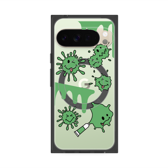 Premium Square Case with Pixelsnap［ PAINTING SMILE Green ］