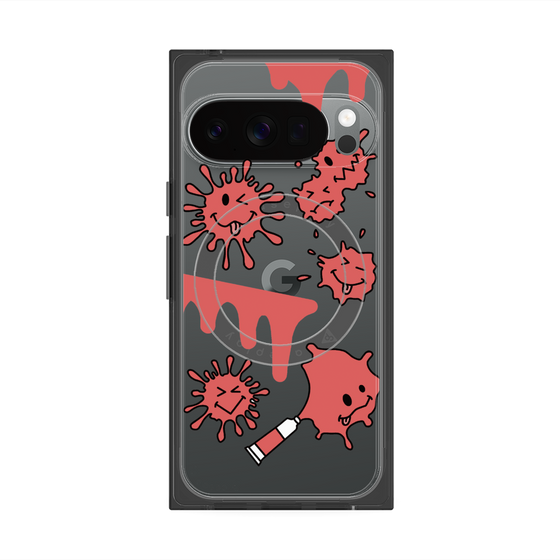 Premium Square Case with Pixelsnap［ PAINTING SMILE Red ］