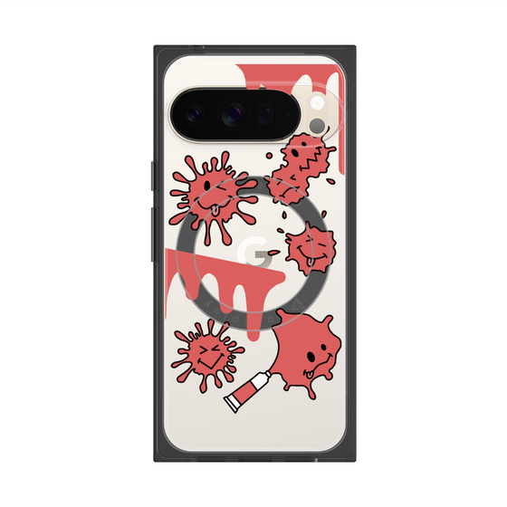 Premium Square Case with Pixelsnap［ PAINTING SMILE Red ］
