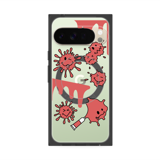 Premium Square Case with Pixelsnap［ PAINTING SMILE Red ］