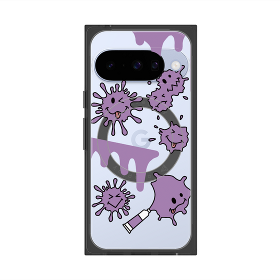 Premium Square Case with Pixelsnap［ PAINTING SMILE Purple ］