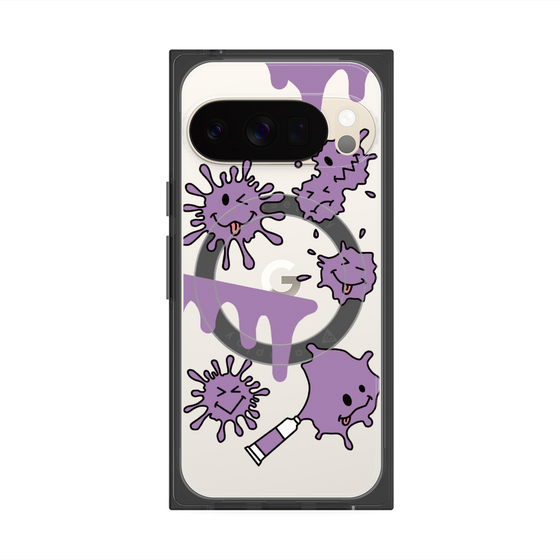 Premium Square Case with Pixelsnap［ PAINTING SMILE Purple ］
