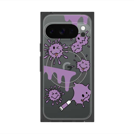 Premium Square Case with Pixelsnap［ PAINTING SMILE Purple ］