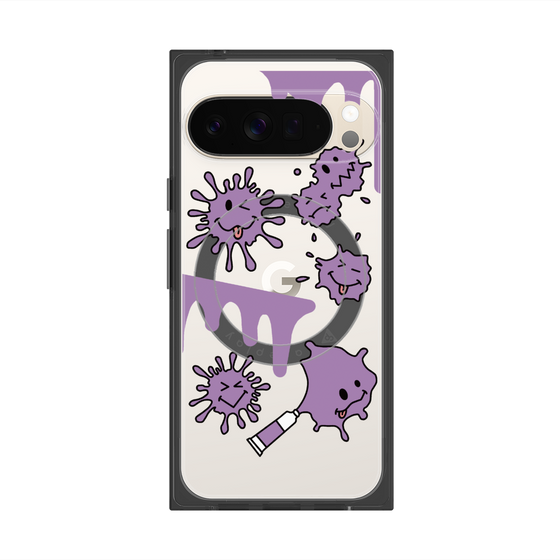 Premium Square Case with Pixelsnap［ PAINTING SMILE Purple ］