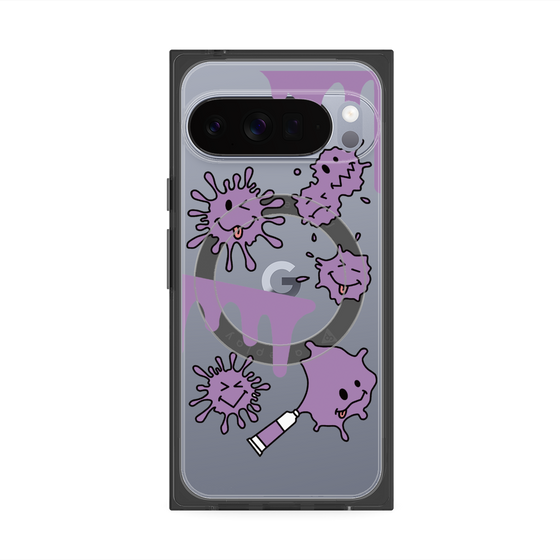 Premium Square Case with Pixelsnap［ PAINTING SMILE Purple ］