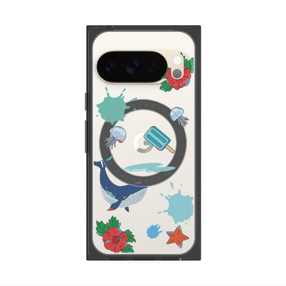 Premium Square Case with Pixelsnap［ DRAWING PAPER Blue ］