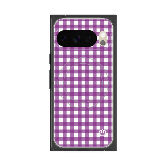 Premium Square Case with Pixelsnap［ Checkered Purple ］