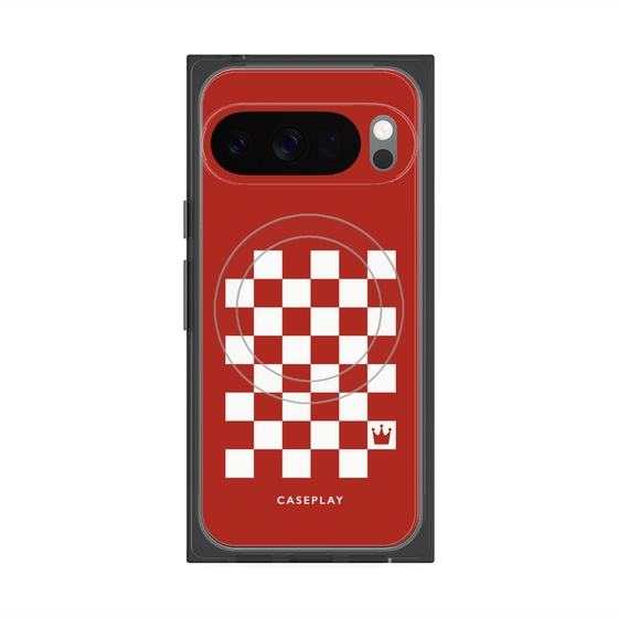 Premium Square Case with Pixelsnap［ Racing Checkered Flag Red ］